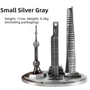 Set arhitektonskih modela od legure – Oriental Pearl Tower, Jinmao Building i Shanghai Center, suvenir u kineskom stilu za turističke memorije i poslovne darove
