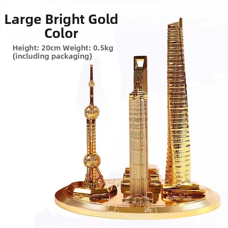 Set arhitektonskih modela od legure – Oriental Pearl Tower, Jinmao Building i Shanghai Center, suvenir u kineskom stilu za turističke memorije i poslovne darove