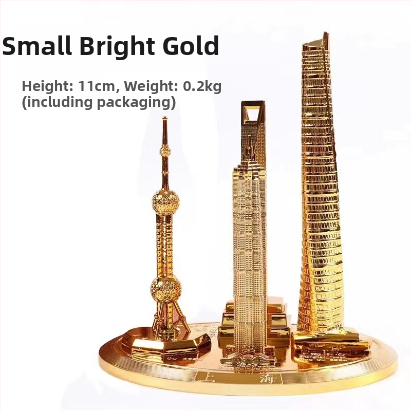 Set arhitektonskih modela od legure – Oriental Pearl Tower, Jinmao Building i Shanghai Center, suvenir u kineskom stilu za turističke memorije i poslovne darove