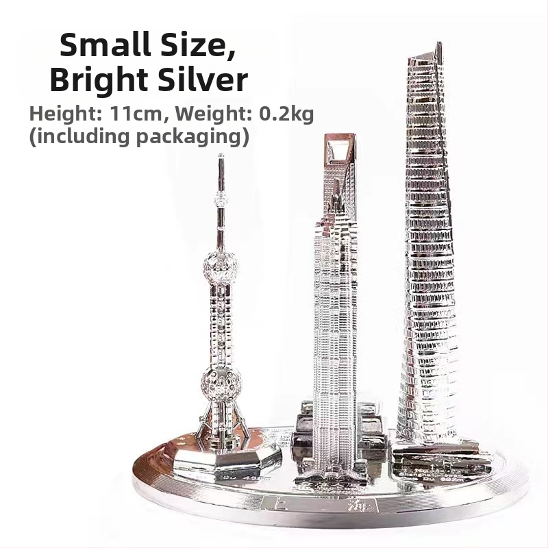 Set arhitektonskih modela od legure – Oriental Pearl Tower, Jinmao Building i Shanghai Center, suvenir u kineskom stilu za turističke memorije i poslovne darove