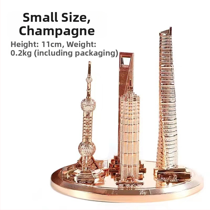 Set arhitektonskih modela od legure – Oriental Pearl Tower, Jinmao Building i Shanghai Center, suvenir u kineskom stilu za turističke memorije i poslovne darove