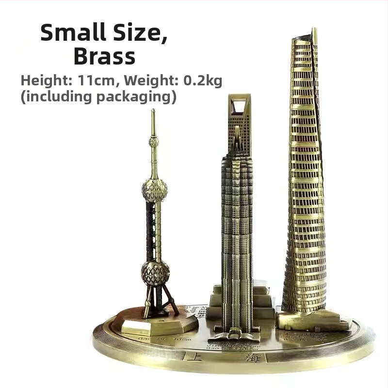 Set arhitektonskih modela od legure – Oriental Pearl Tower, Jinmao Building i Shanghai Center, suvenir u kineskom stilu za turističke memorije i poslovne darove