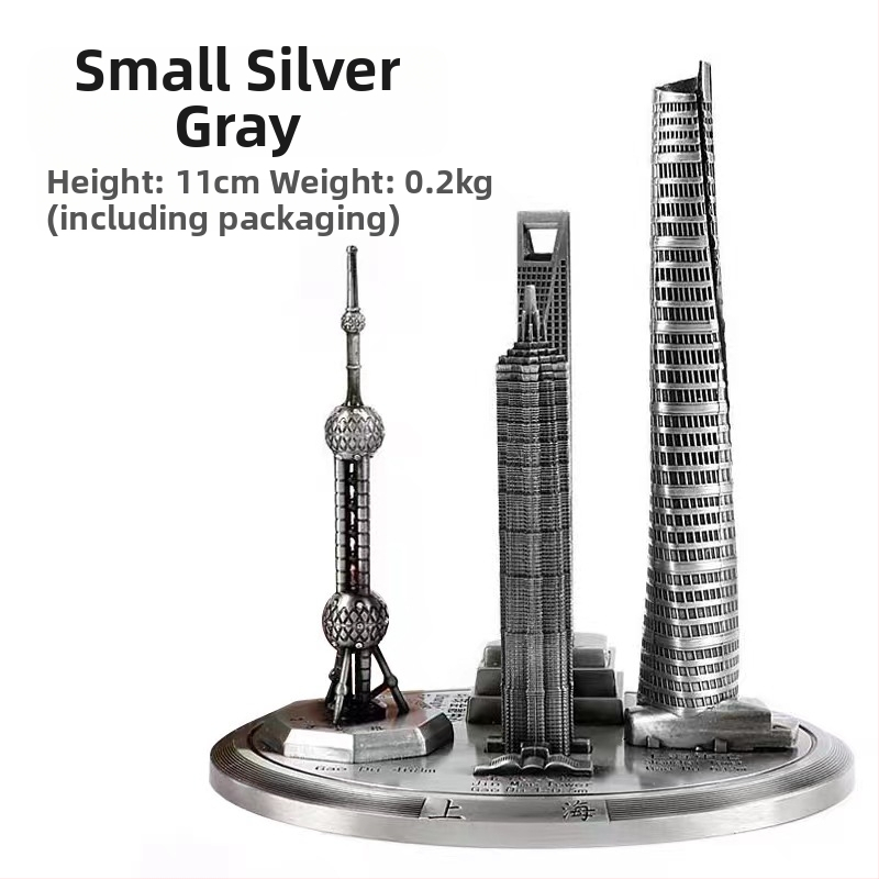 Set arhitektonskih modela od legure – Oriental Pearl Tower, Jinmao Building i Shanghai Center, suvenir u kineskom stilu za turističke memorije i poslovne darove