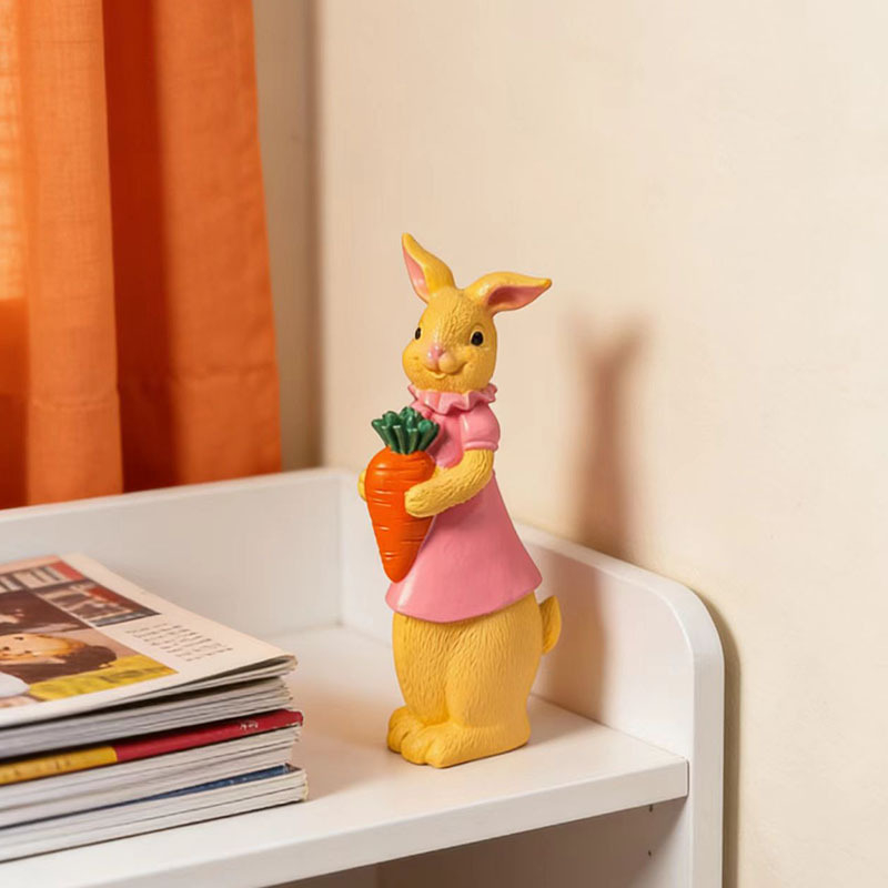 Iepuraș de Paște pentru birou — ornament decorativ pentru grădină și casă, PVC, stil modern, placare electroplată, design animal