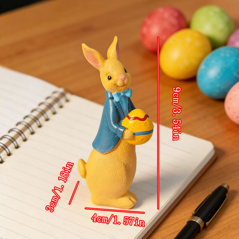 Iepuraș de Paște pentru birou — ornament decorativ pentru grădină și casă, PVC, stil modern, placare electroplată, design animal