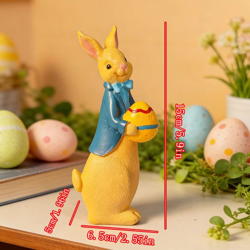Iepuraș de Paște pentru birou — ornament decorativ pentru grădină și casă, PVC, stil modern, placare electroplată, design animal