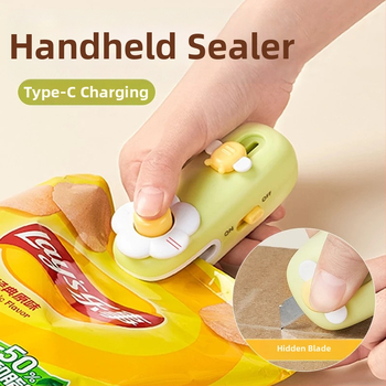 Mini ručná zapečatovacia jednotka pre domáce použitie, uzatvárací plastový sáčok na občerstvenie a uskladnenie potravín.