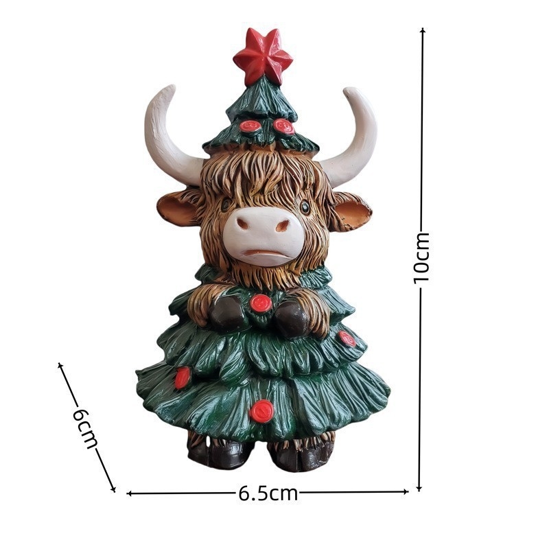 Smolnata ukrasna figura hajlandska krava – kućna i vrtna dekoracija, poklon spreman (Materijal: Smola; Kategorija: Smolani rukotvorine; Poklon: Da; Blagdani: Ostalo)