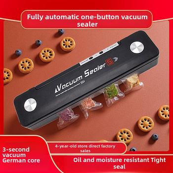 Ručni vakuumski zatvarač za kućnu upotrebu – zatvara vrećice s hranom, za jednu vrećicu, pogodan za putovanja