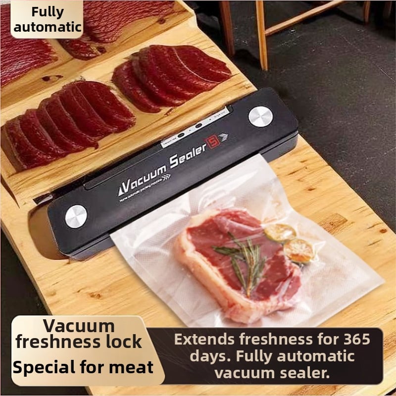 Ručni vakuumski zatvarač za kućnu upotrebu – zatvara vrećice s hranom, za jednu vrećicu, pogodan za putovanja