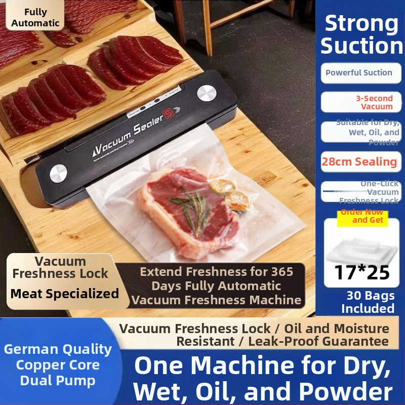 Ručni vakuumski zatvarač za kućnu upotrebu – zatvara vrećice s hranom, za jednu vrećicu, pogodan za putovanja