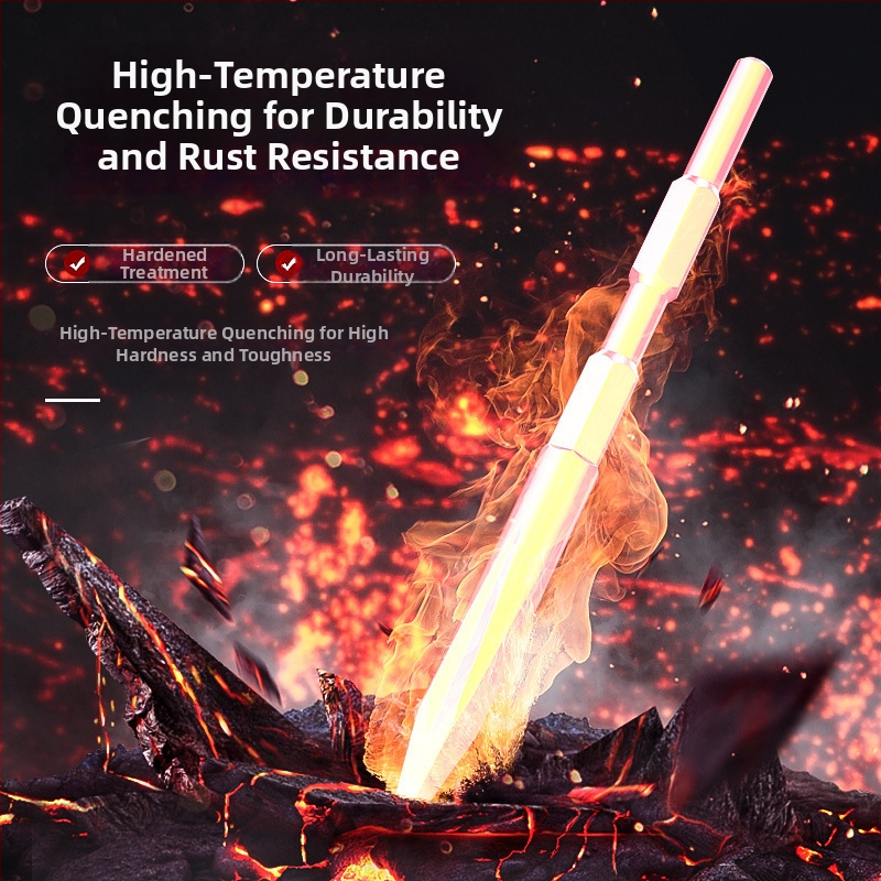 Elektromos fúrókalapács – lapos véső rugóacélból betonhoz, négyszögletes markolattal