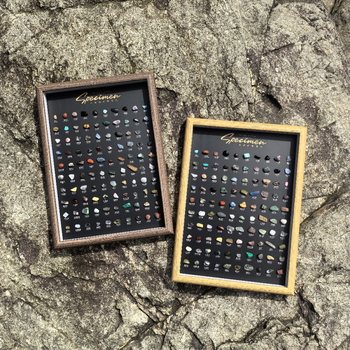 Set de mostre naturale de minerale în stil artă modernă, roci naturale brute, cutie cadou, cadou educațional pentru copii, zile de naștere și petreceri