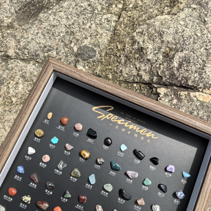 Set de mostre naturale de minerale în stil artă modernă, roci naturale brute, cutie cadou, cadou educațional pentru copii, zile de naștere și petreceri