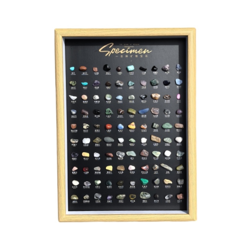 Set de mostre naturale de minerale în stil artă modernă, roci naturale brute, cutie cadou, cadou educațional pentru copii, zile de naștere și petreceri