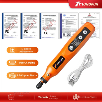 Mini hordozható elektromos gravírozó – Tungfull, újratölthető Li-ion akkumulátor 3,7V, ötfokozatú sebességszabályzás, USB-kábel, tömeg 0,15 kg