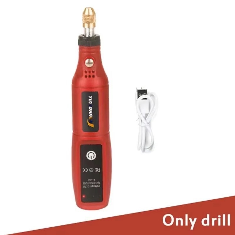 Mini hordozható elektromos gravírozó – Tungfull, újratölthető Li-ion akkumulátor 3,7V, ötfokozatú sebességszabályzás, USB-kábel, tömeg 0,15 kg