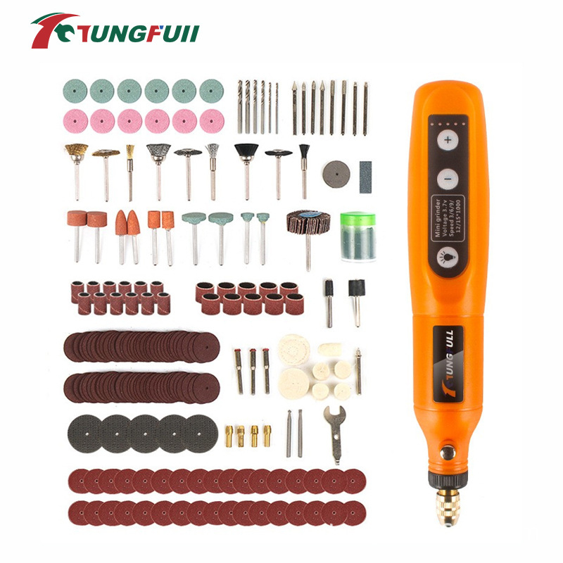 Mini hordozható elektromos gravírozó – Tungfull, újratölthető Li-ion akkumulátor 3,7V, ötfokozatú sebességszabályzás, USB-kábel, tömeg 0,15 kg