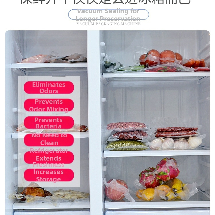 Vakuová baliaca stanica na potraviny, automatická, uchovávanie čerstvosti, baliace tašky s kompresiou, vhodná pre malé domácnosti a komerčné použitie