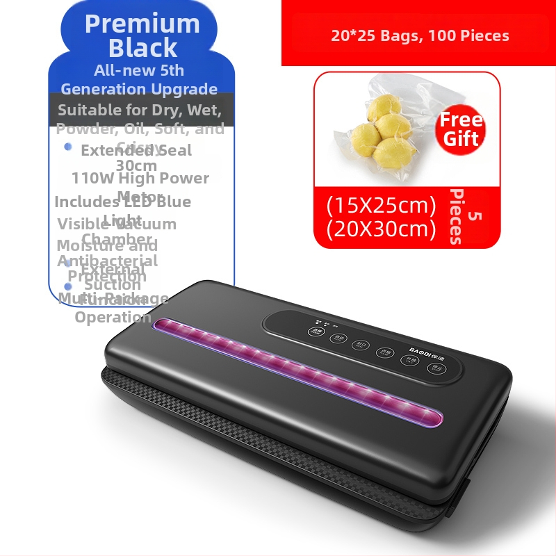 Vakuová baliaca stanica na potraviny, automatická, uchovávanie čerstvosti, baliace tašky s kompresiou, vhodná pre malé domácnosti a komerčné použitie