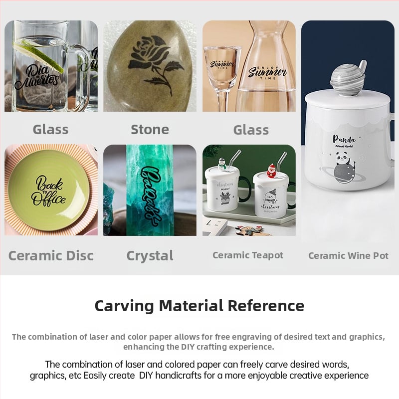 Lézer gravírozó gép kerámia, üveg, kő, kristály és jáde gravírozására, színes papír gravírozással és elektromos jáde gravírozással – Tápellátás: dugaszolható, AC egyfázisú / DC 250V vagy több