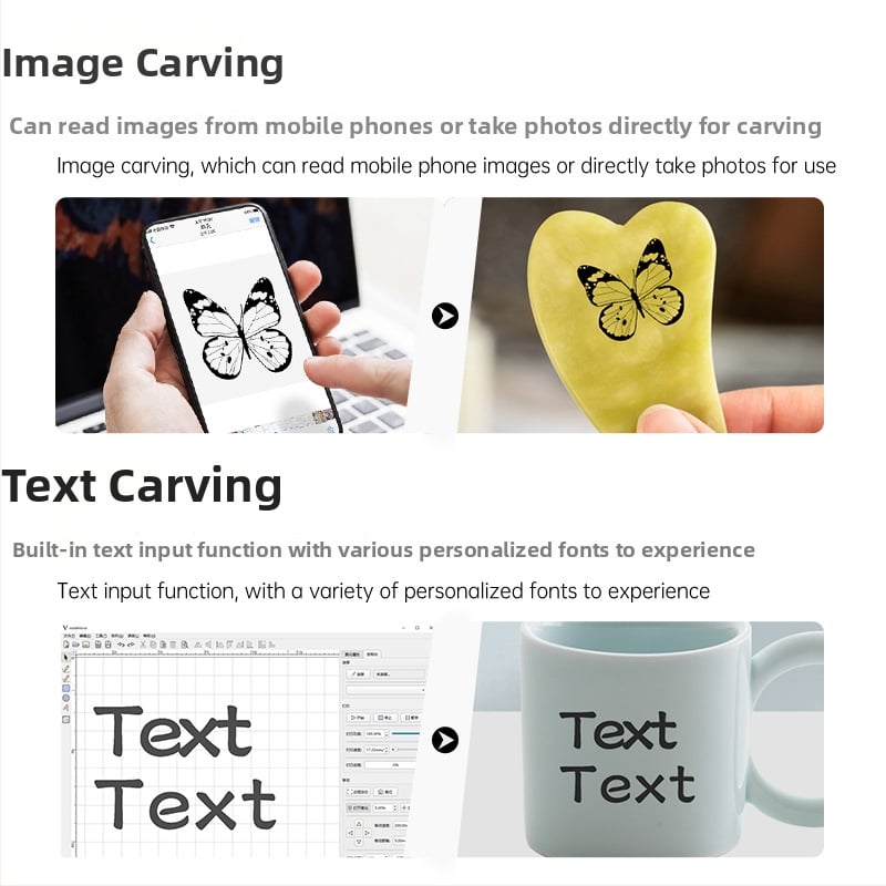 Lézer gravírozó gép kerámia, üveg, kő, kristály és jáde gravírozására, színes papír gravírozással és elektromos jáde gravírozással – Tápellátás: dugaszolható, AC egyfázisú / DC 250V vagy több