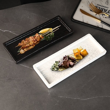 Porcelanski pravokutni tanjur za japansku kuhinju – posuda za sushi i desert, modernistički minimalistički stil, pogodna za mikrovalnu, prilagodljiva