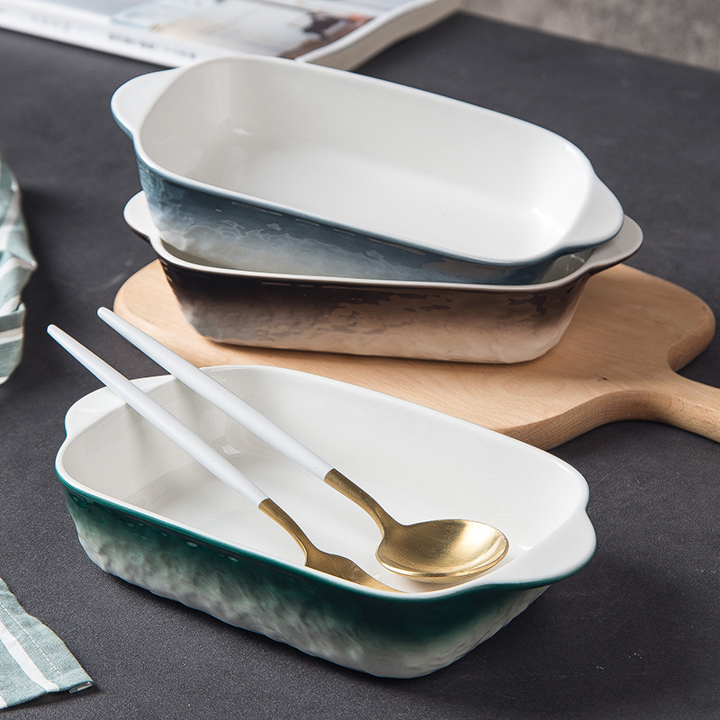 Porcelanska četvrtasta zdjela – nordijski minimalistički stil, kamen‑uzorak, mikrovalna sigurna, dekor ispod glazure, mogućnost prilagodbe