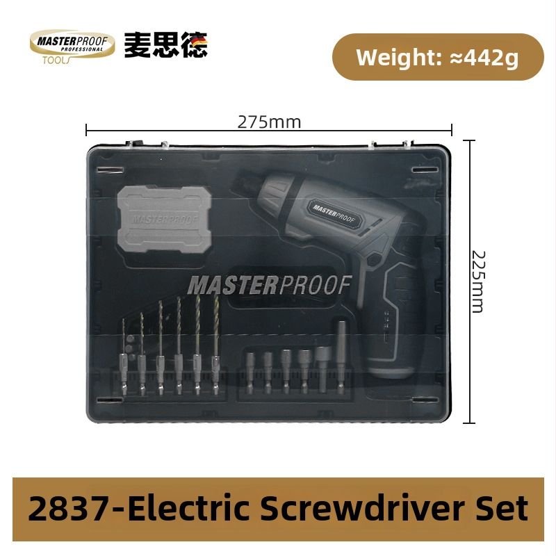 MASTERPROOF električna odvijač, 12V DC, motor s četkama, kompaktnog dizajna, prednji i stražnji smjer