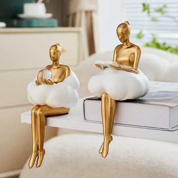 Figura od smole – Cloud Girl u baletu, moderan minimalistički ukras za dnevni boravak ili stol; Materijal: smola; Stil: modern i minimalistički; Poklon: vjenčanje, rođendan, diplomski