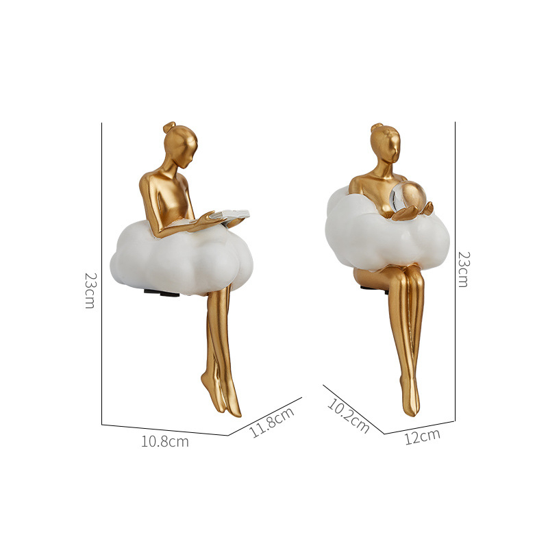 Figura od smole – Cloud Girl u baletu, moderan minimalistički ukras za dnevni boravak ili stol; Materijal: smola; Stil: modern i minimalistički; Poklon: vjenčanje, rođendan, diplomski