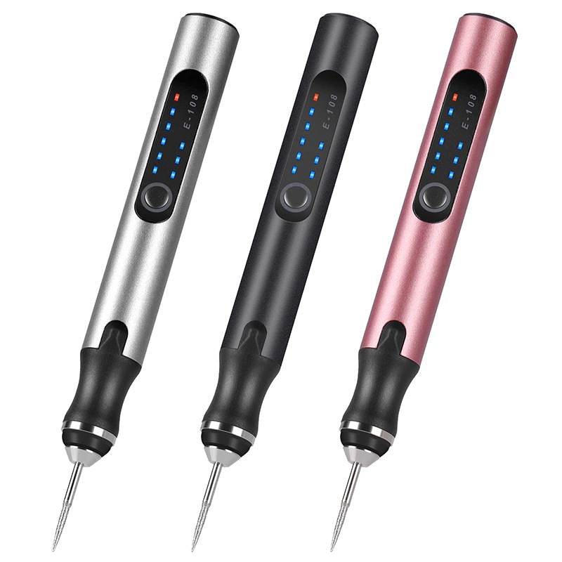 Manikűrhöz tervezett elektromos lyukasztó- és csiszoló toll — gravírozás, polírozás, vágás — újratölthető Li-ion akkumulátor, 20000 RPM, 3,7–5V, Fengyida