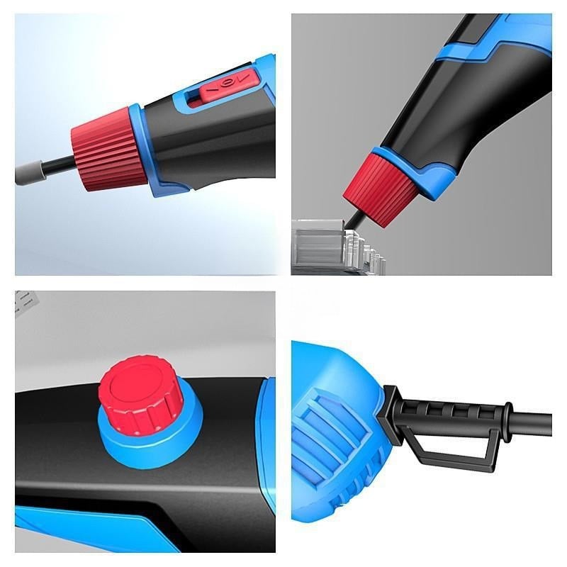 Kisméretű elektromos gravírozó toll faipari felhasználásra, Tonglei, rozsdamentes acél alkatrészek, újratölthető Li-ion akkumulátor, feszültség 50–250 V AC/DC