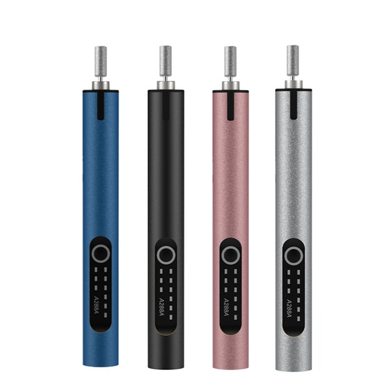 Електрическа гравираща писалка с осветление – Kangrun A288A, презареждаема литиева батерия 3.7V, три скорости, включени кабел за зареждане и шаблон