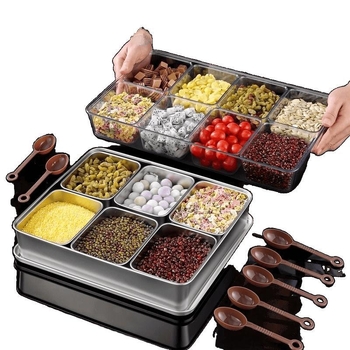 Kutija za Ice Powder sastojke, set alata za štand, kutija za začine, mala kutija za sastojke – set za prikaz voćne salate (plastika)