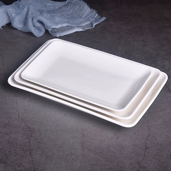 Keramički četverokutni tanjur za sushi, glazirana površina, moderan minimalistički stil, mikrovalna pogodna