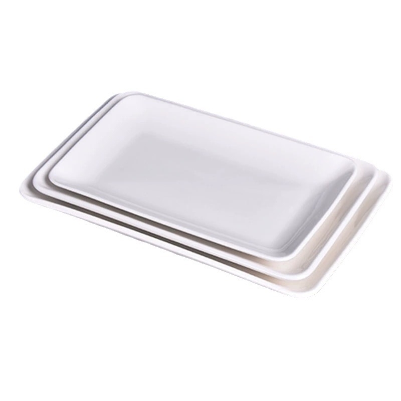 Keramički četverokutni tanjur za sushi, glazirana površina, moderan minimalistički stil, mikrovalna pogodna
