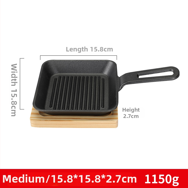 Kvadratna ploča od lijevanog željeza za grill, non-stick i jednostavna za čišćenje