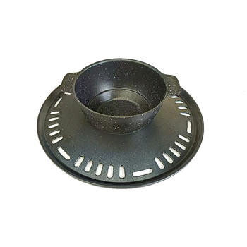 Kombinirani lonac Shabu-Shabu i BBQ, aluminij, okrugli oblik, 1.1 kg, korejski stil, neprijanjajući