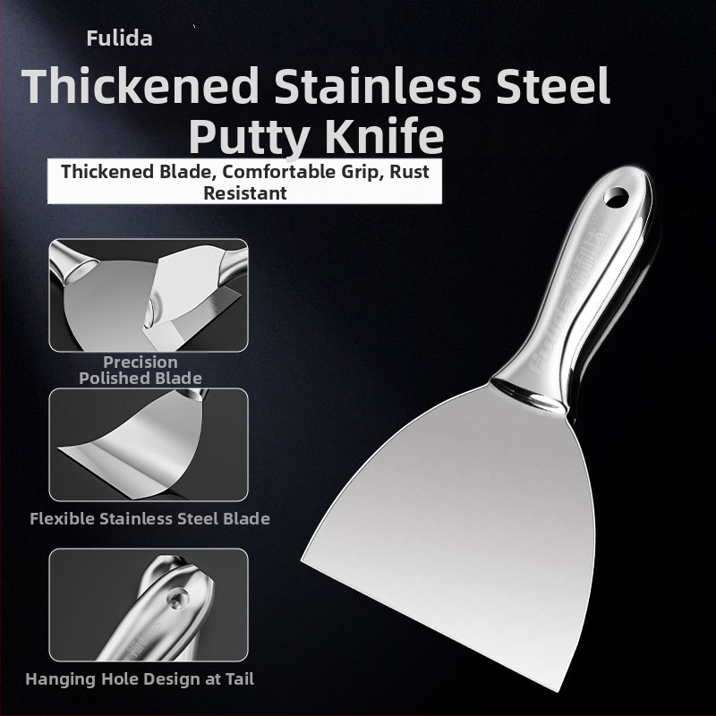Jednokomponentni gleter nož od nehrđajućeg čelika, jedinstven dizajn, scraper i lopatica za žbukanje, alat za bojanje