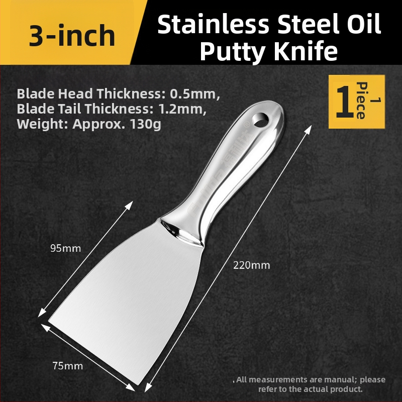 Jednokomponentni gleter nož od nehrđajućeg čelika, jedinstven dizajn, scraper i lopatica za žbukanje, alat za bojanje