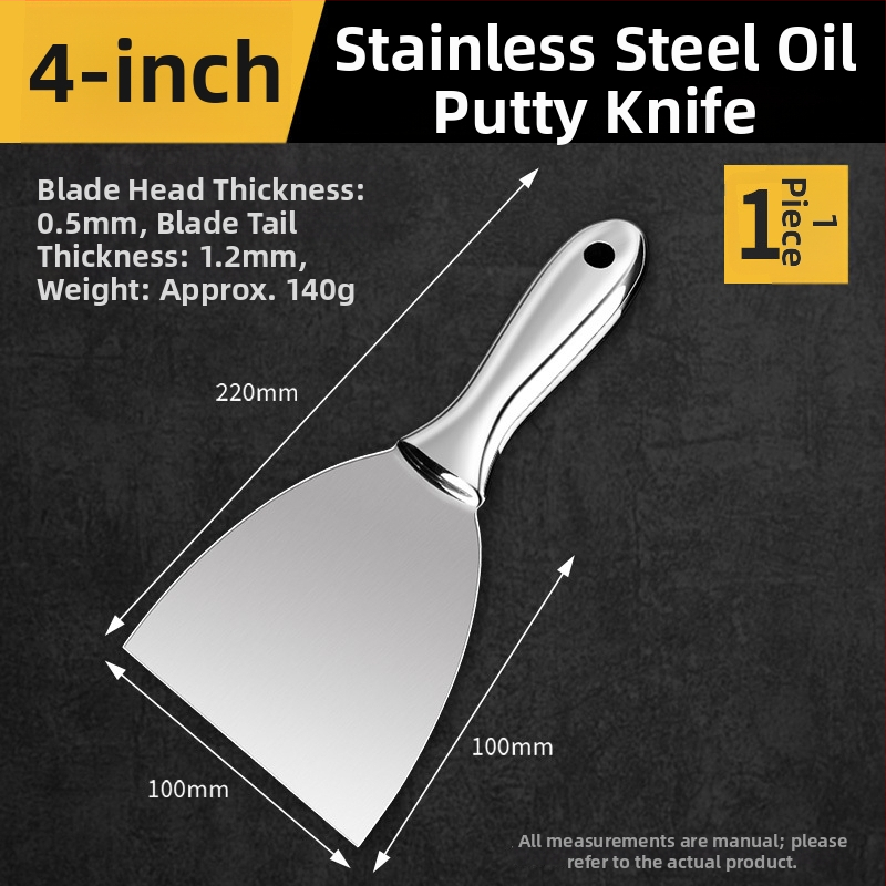 Jednokomponentni gleter nož od nehrđajućeg čelika, jedinstven dizajn, scraper i lopatica za žbukanje, alat za bojanje