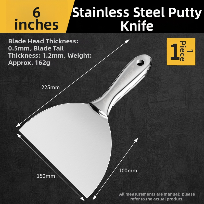 Jednokomponentni gleter nož od nehrđajućeg čelika, jedinstven dizajn, scraper i lopatica za žbukanje, alat za bojanje