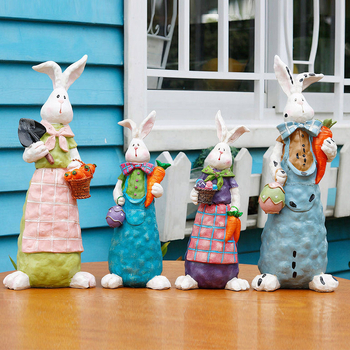 Figura zeca od smole za vrt, pastoralni stil, vanjska dekoracija