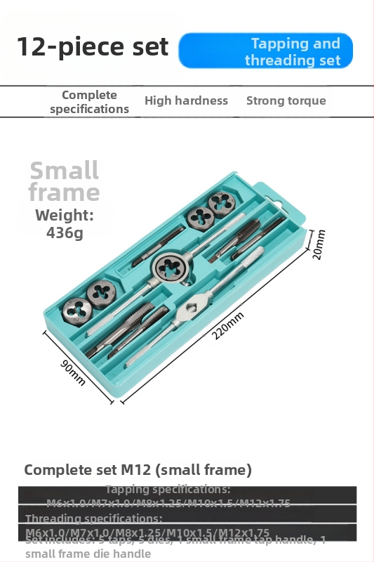 Ručni set za navoj s ručnim držačem alata i bitom – Ručni set za navoj, model F76THTMHH99S58, Marka Other, Preciznost Other