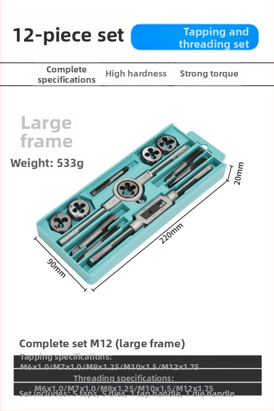 Ručni set za navoj s ručnim držačem alata i bitom – Ručni set za navoj, model F76THTMHH99S58, Marka Other, Preciznost Other