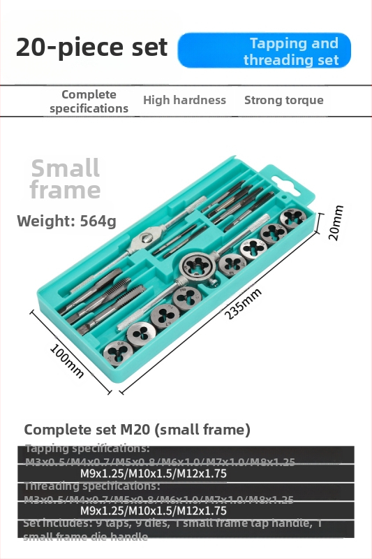 Ručni set za navoj s ručnim držačem alata i bitom – Ručni set za navoj, model F76THTMHH99S58, Marka Other, Preciznost Other