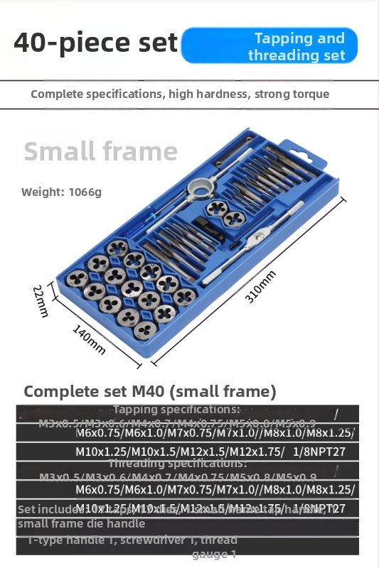 Ručni set za navoj s ručnim držačem alata i bitom – Ručni set za navoj, model F76THTMHH99S58, Marka Other, Preciznost Other