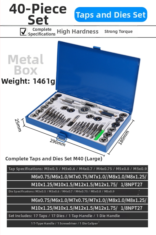 Ručni set za navoj s ručnim držačem alata i bitom – Ručni set za navoj, model F76THTMHH99S58, Marka Other, Preciznost Other
