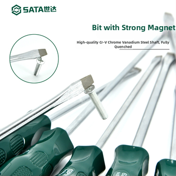 Plochý skrutkovač s plastovou rúčkou, séria A, model 62202-222, chróm-vanadová oceľ, silný magnet